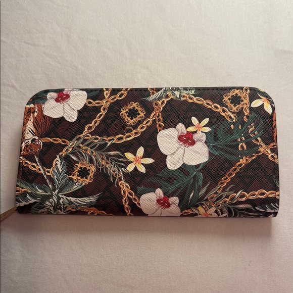 Floral and Tiger Print Women's Wallet - Picture 2 of 4